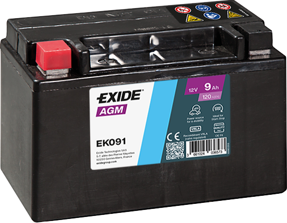 EK091 – Batería 12 V 9Ah 120A (ETN 1)