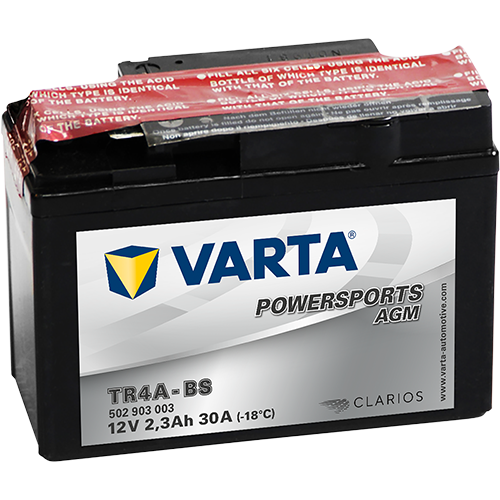 VARTA Powersports AGM TR4A-BS – 12 V 2.3Ah 30A (ETN 502 903 003)