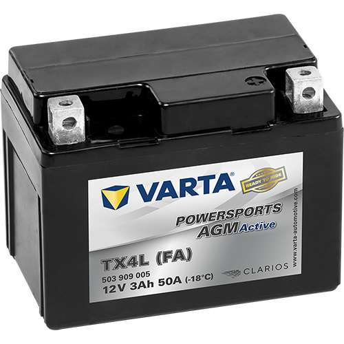 VARTA Powersports AGM Active TX4L (FA) – 12 V 3Ah 50A (ETN 503 909 005)