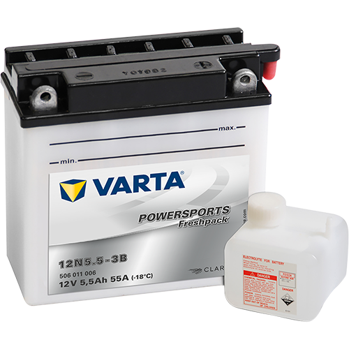 VARTA Powersports Freshpack 12N5.5-3B – 12 V 5.5Ah 55A (ETN 506 011 006)