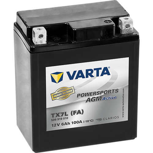 VARTA Powersports AGM Active TX7L (FA) – 12 V 6Ah 100A (ETN 506 919 010)