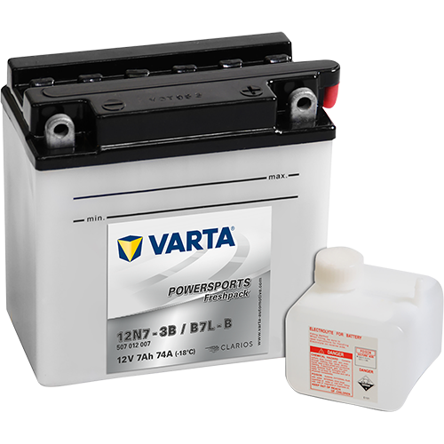 VARTA Powersports Freshpack 12N7-3B / B7L-B – 12 V 7Ah 74A (ETN 507 012 007)