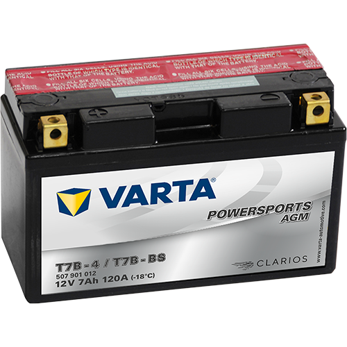 VARTA Powersports AGM T7B-4 / T7B-BS – 12 V 7Ah 120A (ETN 507 901 012)