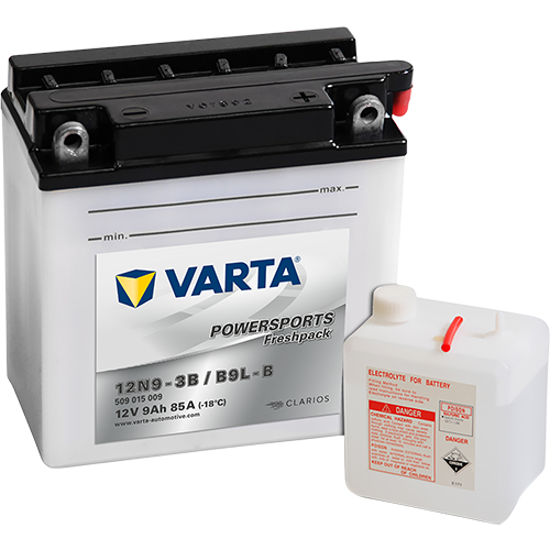 VARTA Powersports Freshpack 12N9-3B / 9L-B – 12 V 9Ah 85A (ETN 509 015 009)