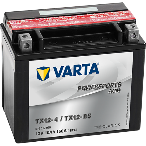 VARTA Powersports AGM TX12-4 / TX12-BS – 12 V 10Ah 150A (ETN 510 012 015)