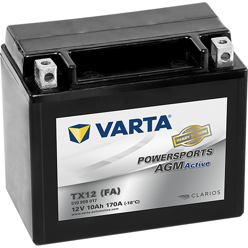 VARTA Powersports AGM Active TX12 (FA) – 12 V 10Ah 170A (ETN 510 909 017)