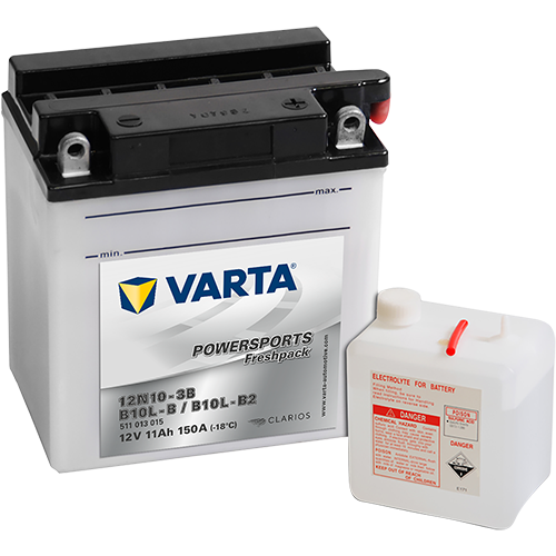 VARTA Powersports Freshpack 12N10-3B / B10L-B / B10L-B2 – 12 V 11Ah 150A (ETN 511 013 015)