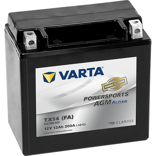 VARTA Powersports AGM Active TX14 (FA) – 12 V 12Ah 200A (ETN 512 909 020)