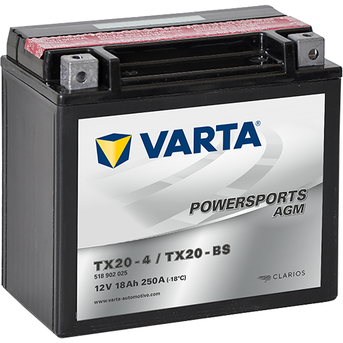 VARTA Powersports AGM TX20-4 / TX20-BS – 12 V 18Ah 250A (ETN 518 902 025)