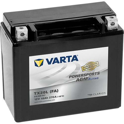 VARTA Powersports AGM Active TX20L (FA) – 12 V 18Ah 270A (ETN 518 909 027)