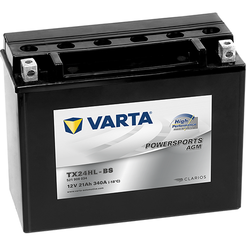 VARTA Powersports AGM High Performance TX24HL-BS – 12 V 21Ah 340A (ETN 521 908 034)