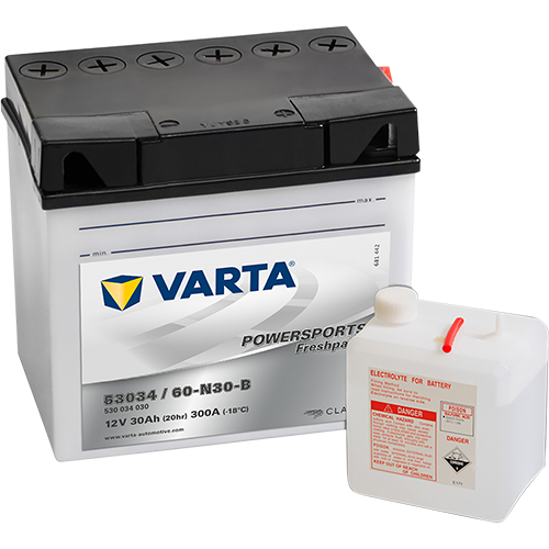 VARTA Powersports Freshpack 60-N30L-B – 12 V 30Ah 300A (ETN 530 034 030)