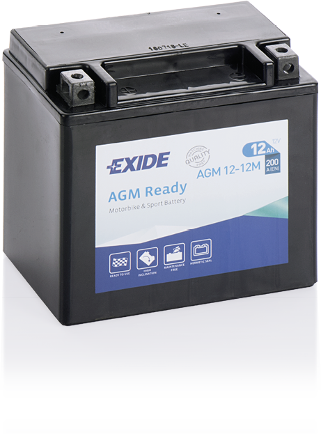 AGM12-12M – Batería Moto 12 V 12Ah 200A