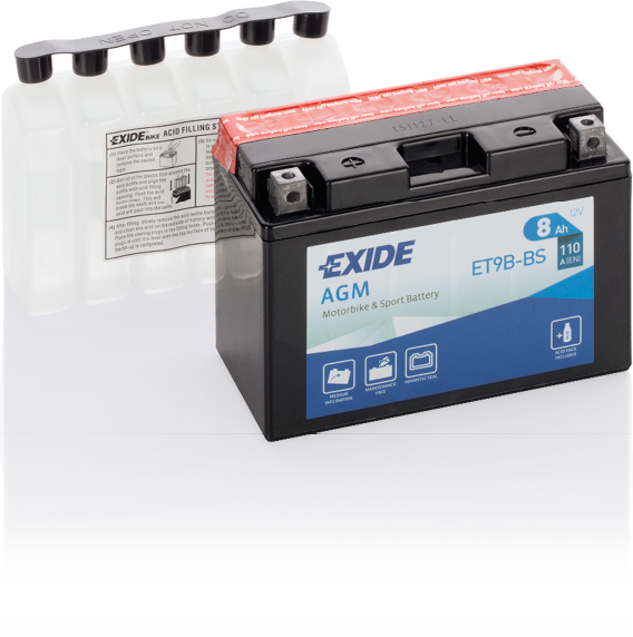 ET9B-BS – Batería Moto 12 V 8Ah 110A