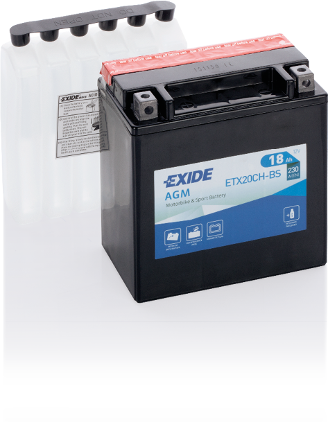 ETX20CH-BS – Batería Moto 12 V 18Ah 230A